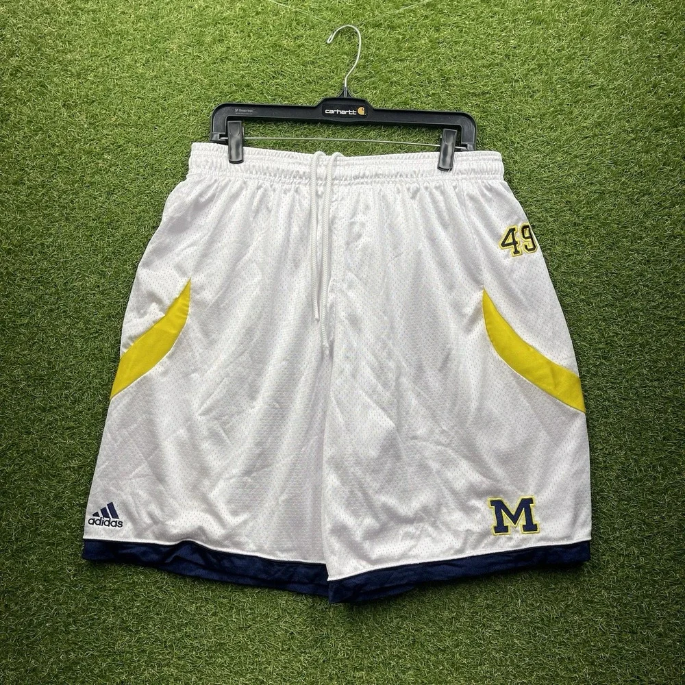 Michigan Wolverines Adidas Shorts Mens Extra Large Team Issued Basketball Y2K